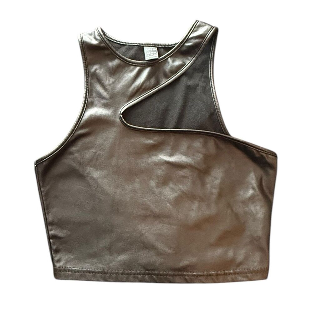 Sexy Top Cropped Black Cutout Neck Small Festival Goth Dark Alt Witchy Y3K Edgy